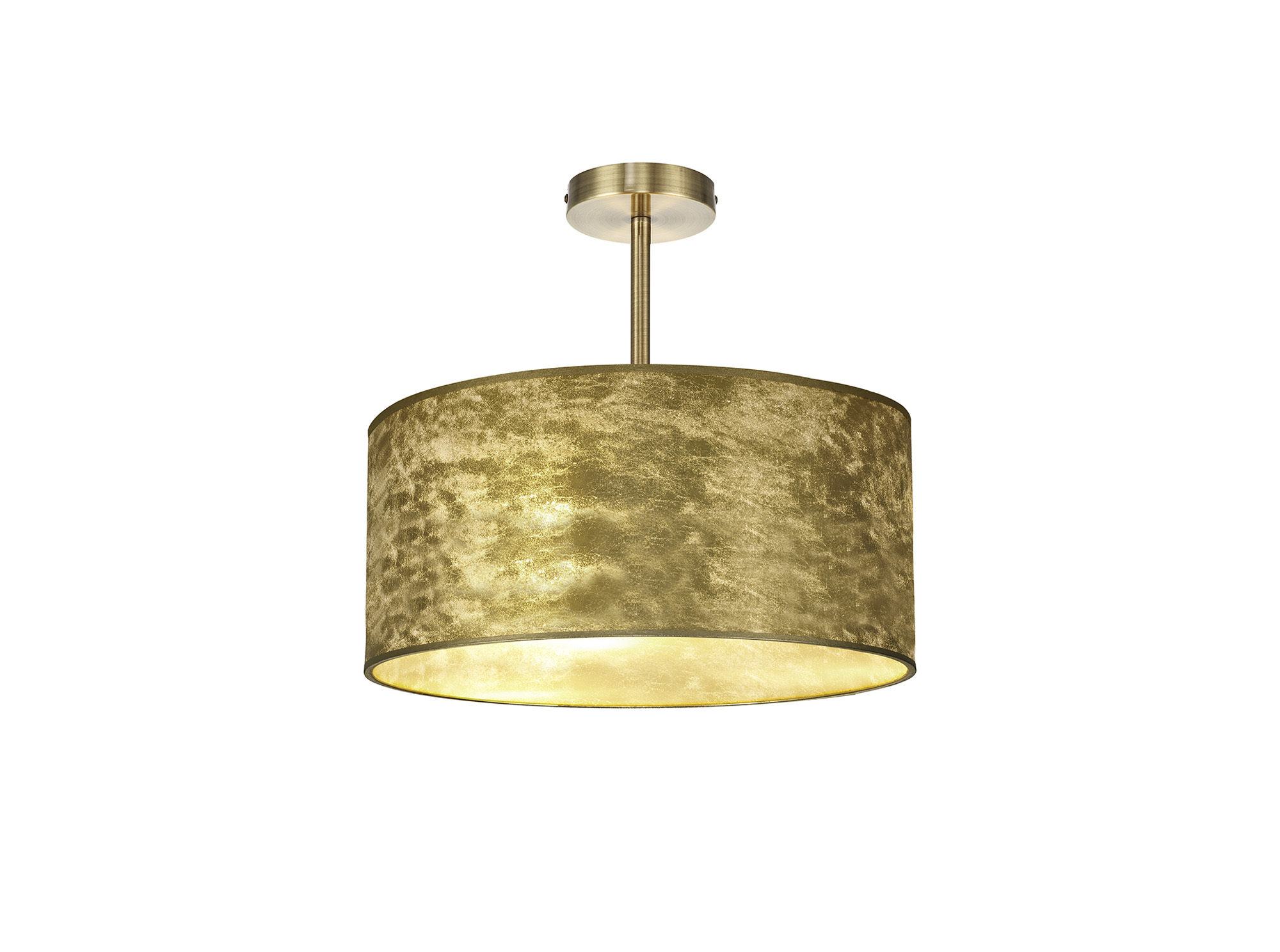 Baymont 40cm Semi Flush 1 Light Antique Brass, Gold Leaf DK0823  Deco Baymont